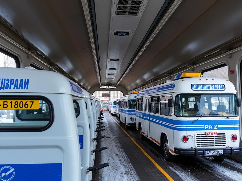 Russian PAZ busesфото